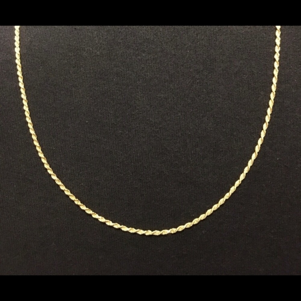 14K Gold Vermeil Rope Chain .925 Italy